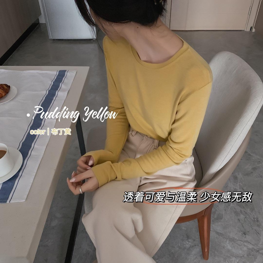 Áo Thun Trơn Siêu Mềm Co Dãn Dài Tay 56657