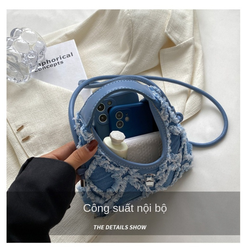 Túi denim Đeo Chéo Đính Tua Rua Phong Cách Retro 2022 Gylb1619