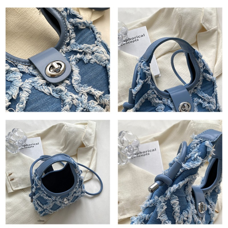 Túi denim Đeo Chéo Đính Tua Rua Phong Cách Retro 2022 Gylb1619