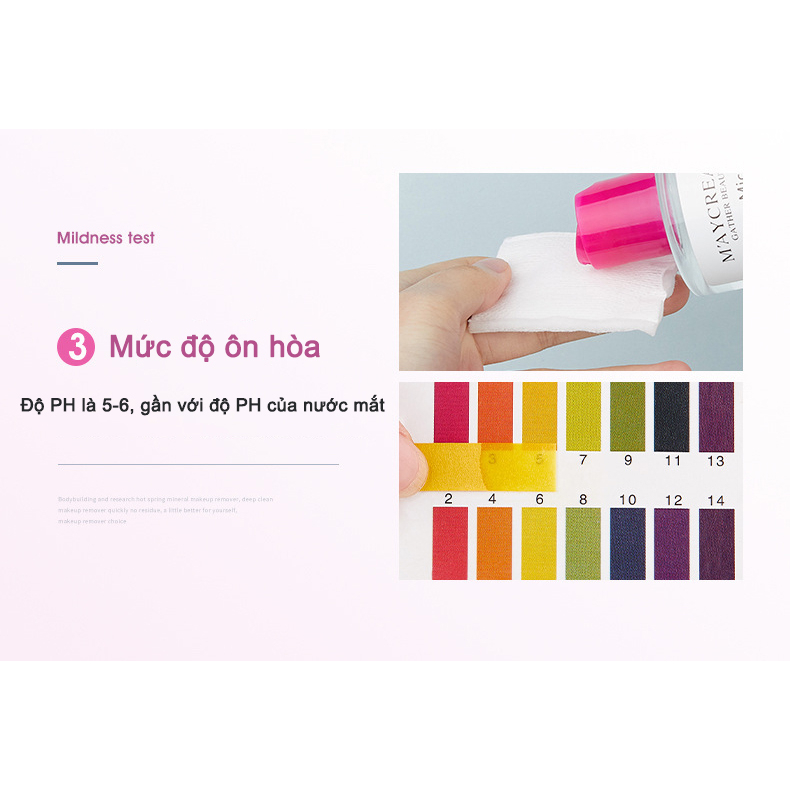 Nước tẩy trang MAYCREATE 300ml tẩy trang nhẹ nhàng phù hợp với làn da nhạy cảm