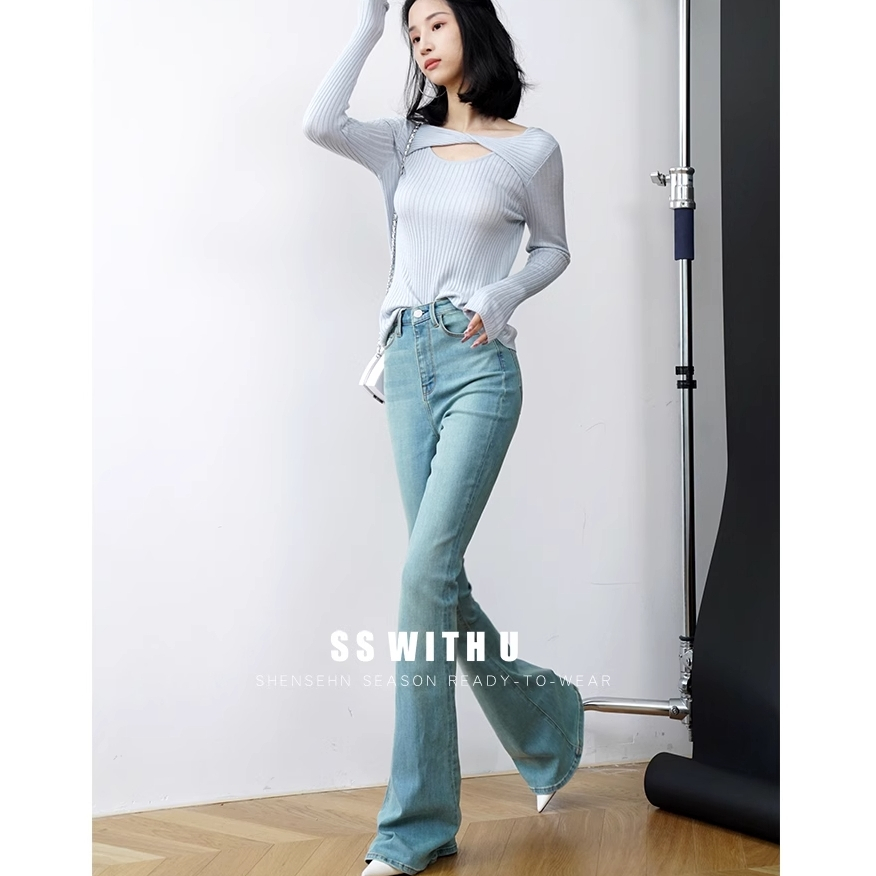 Honypove Áo sweater Dệt Kim Tay Dài Thiết Kế Thắt Nút Độc Đáo Thời Trang Xuân Thu 2023 Phong Cách Mới Cho Nữ