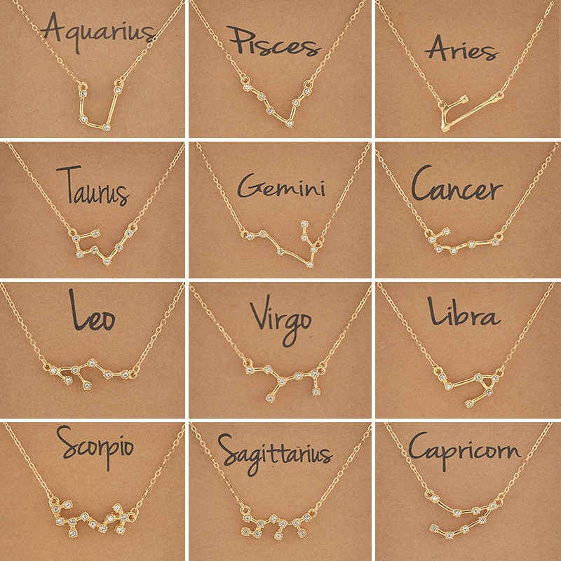 Vòng cổ Mặt 12 Cung Hoàng Đạo Thời Trang Cho Nam Nữ