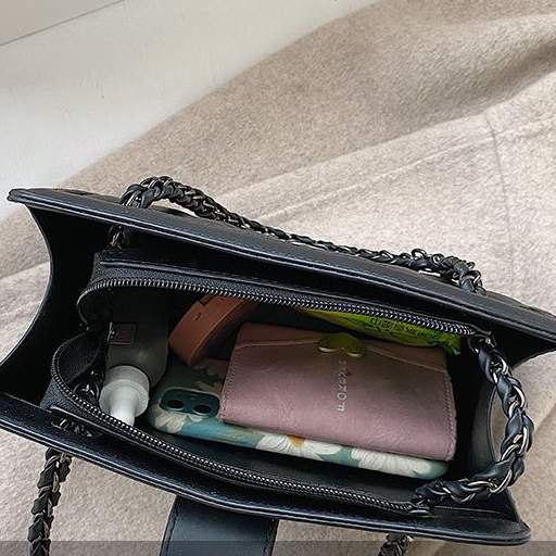 Túi Đeo Chéo Hình Vuông Cỡ Nhỏ Phối Dây Đeo Sợi Xích Thời Trang Cho Nữ