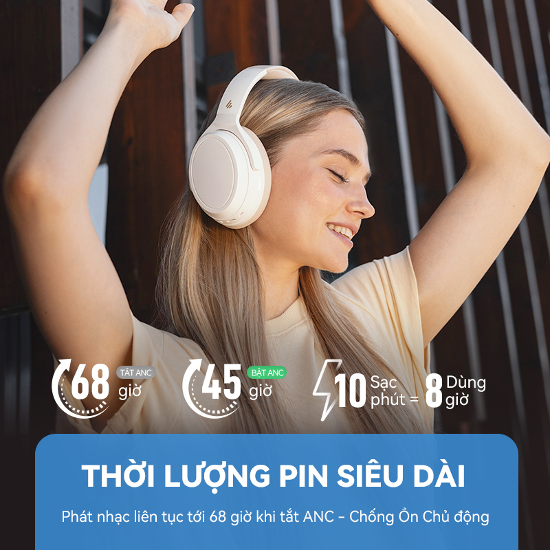 Edifier Tai Nghe Chụp Tai WH700NB Không Dây bluetooth v5.3 Sạc Nhanh Trọng Lượng Nhẹ Sạc Pin ultar