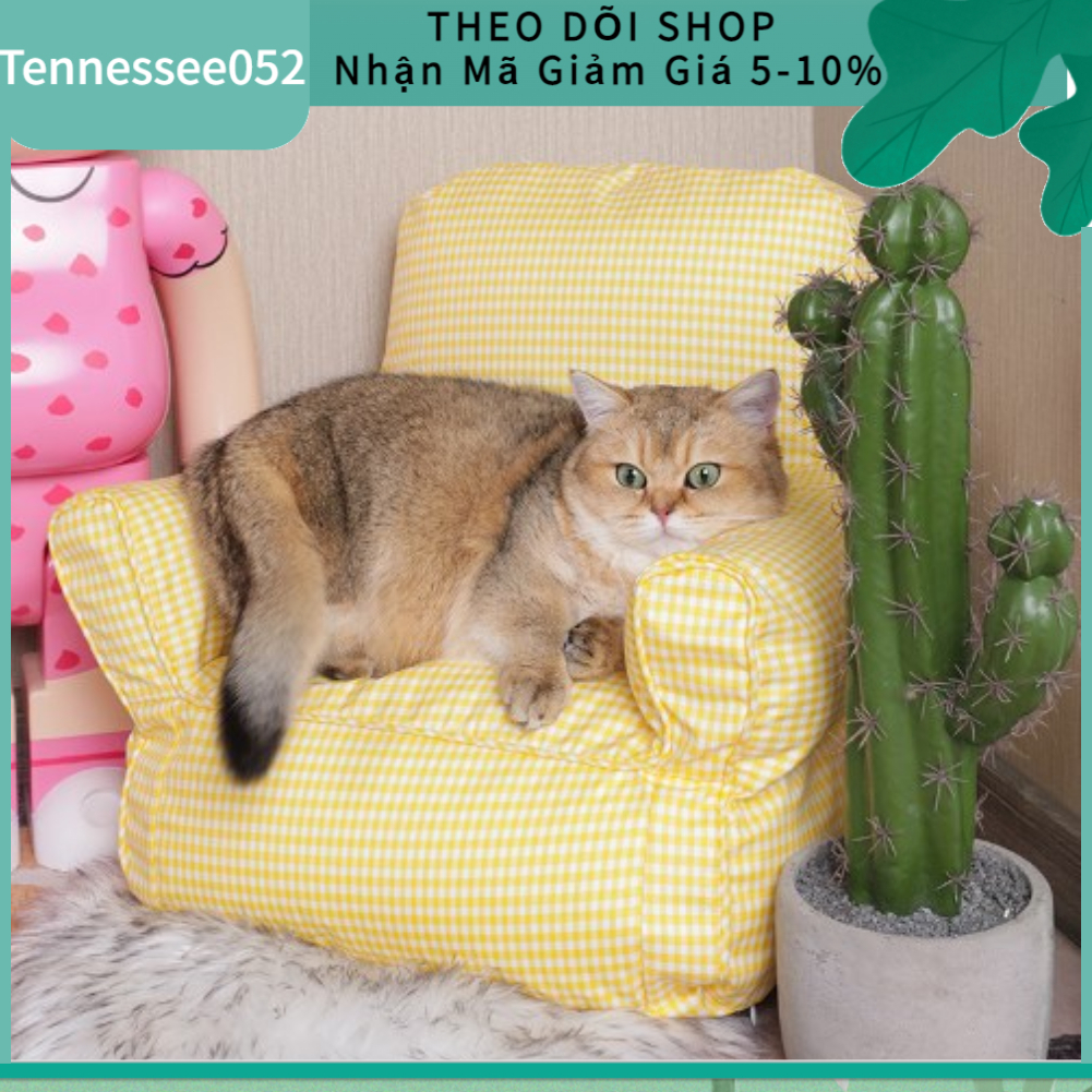 Giường sofa cho mèo - Đệm nằm cho thú cưng hình sofa Không thấm nước Có thể giặt được Thoáng khí thoải mái
