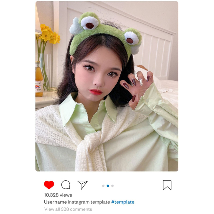 Plus Băng Đô Cài Tóc Hình Chú Ếch Nhồi Bông Đáng Yêu Thời Trang Thu Đông