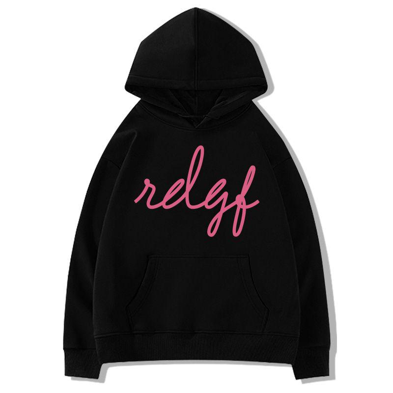 SELVZE Áo hoodie Tay Dài oversize Bằng Vải cotton In Họa Tiết Tối Giản Phong Cách Đường Phố