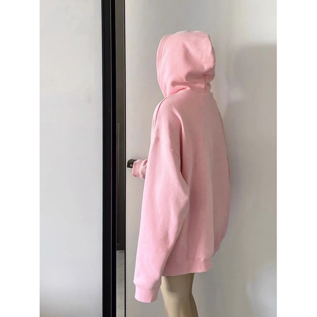 SELVZE Áo hoodie Tay Dài oversize Bằng Vải cotton In Họa Tiết Tối Giản Phong Cách Đường Phố