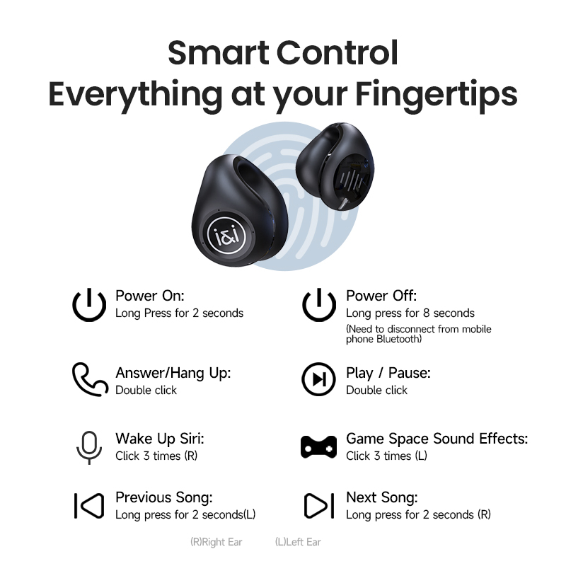 Tai nghe Bluetooth SOAIY GK1 dẫn truyền xương khí Giảm tiếng ồn Chất lượng âm thanh HiFi cho iPhone, Xiaomi, Samsung, Huawei, iPad