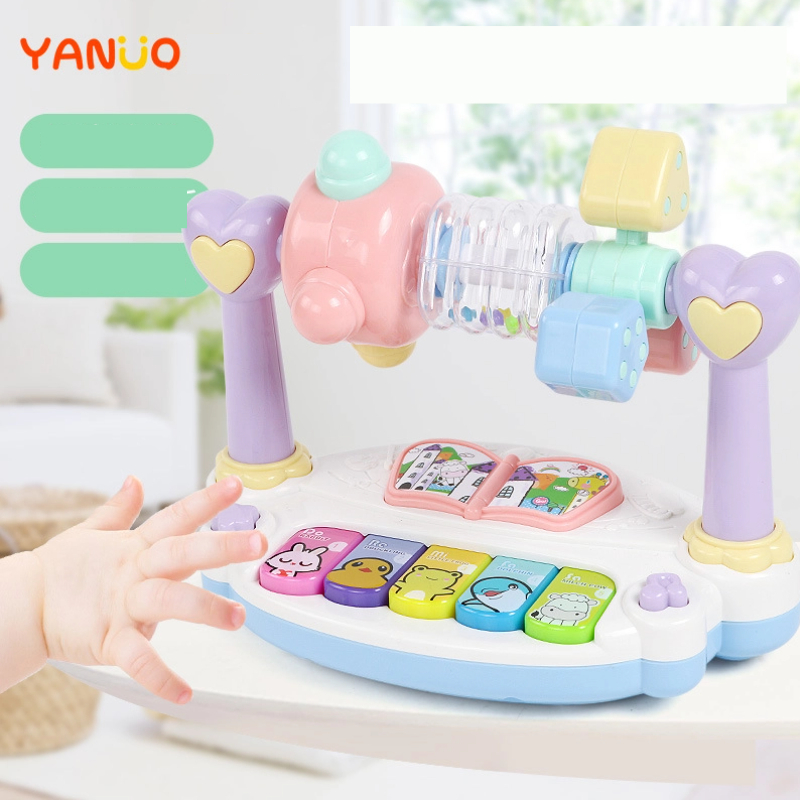 Có thể bán buôn Bàn phím đa chức năng Đồ chơi giáo dục sớm đàn piano âm nhạc có cối xay gió xoay cho bé từ 1‑6 tuổi ToyRoom Hàng giao ngay