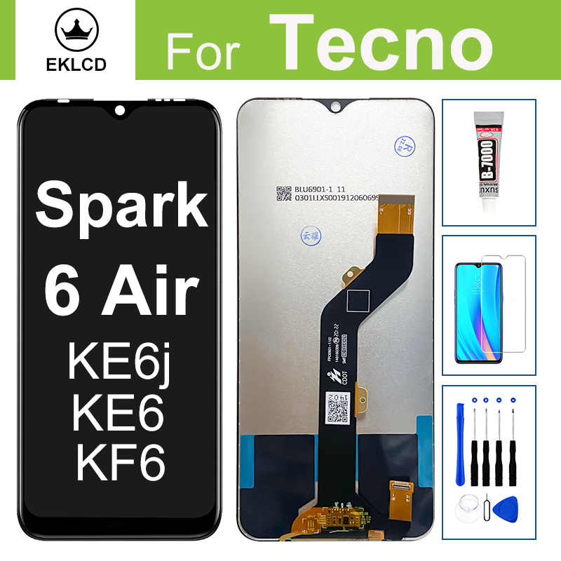 Dành Cho Tecno Spark 6 Air KE6 KE6j Màn Hình LCD Bộ Số Hóa Cảm Ứng Lắp Ráp Các Bộ Phận Thay Thế