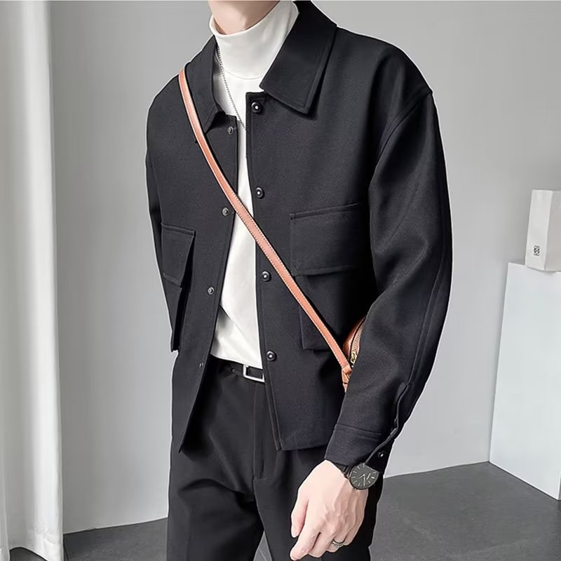 Áo khoác nam len màu 2023 trơn thời trang Hàn Quốc sành điệu cho simple  top áo khoác nam đẹp áo dài tay áo khoác nam bigsize bông Fashion áo jacket nam