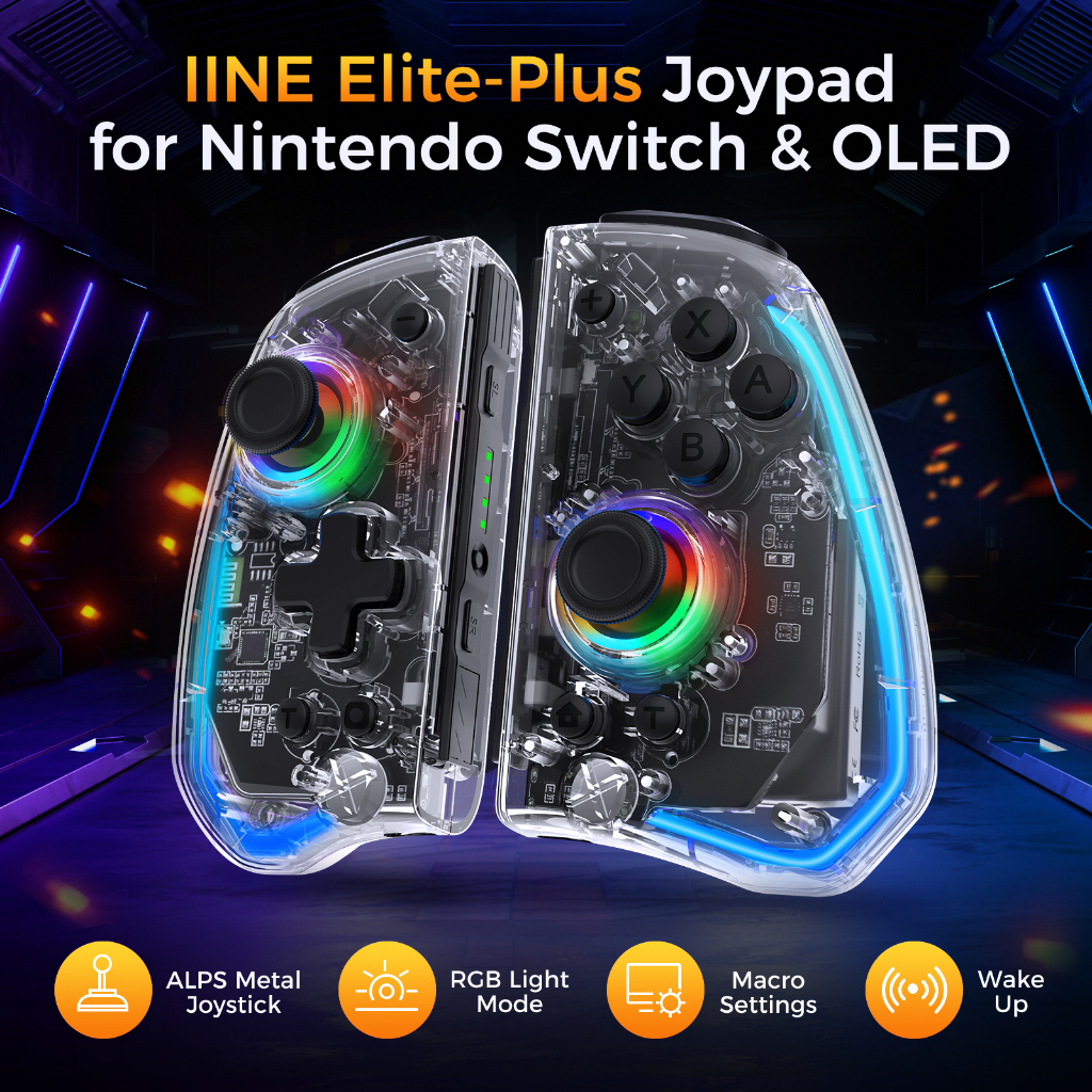Tay Cầm Chơi Game Nintendo Swtich Elite Plus Joypad ALPS Bằng Kim Loại Có Đèn Led Cho Nintendo Swtich / Lite / OLED
