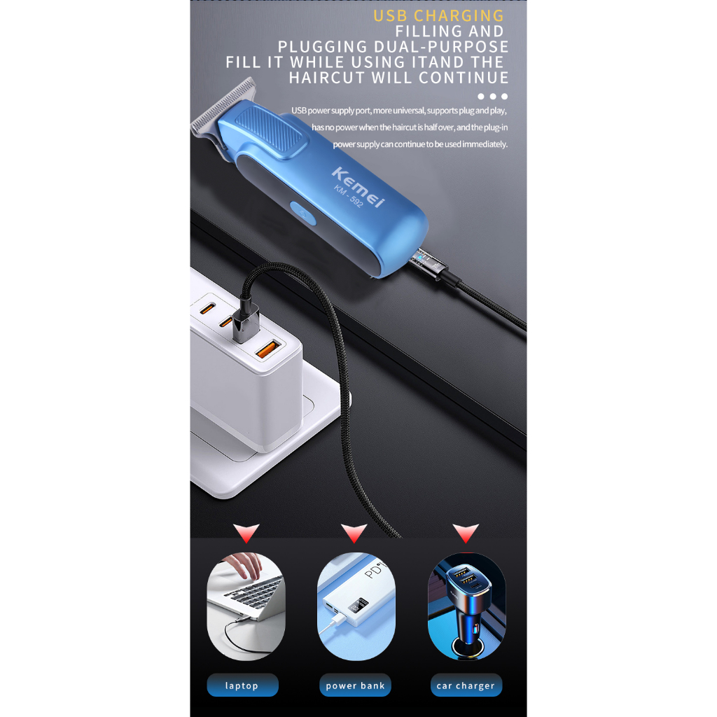 Kemei Máy cạo râu Cắt Tóc km-592 mini Tiện Lợi Cho Nam