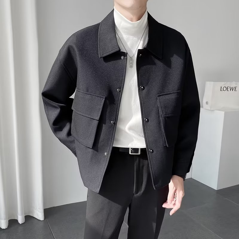 Áo khoác nam len màu 2023 trơn thời trang Hàn Quốc sành điệu cho simple  top áo khoác nam đẹp áo dài tay áo khoác nam bigsize bông Fashion áo jacket nam