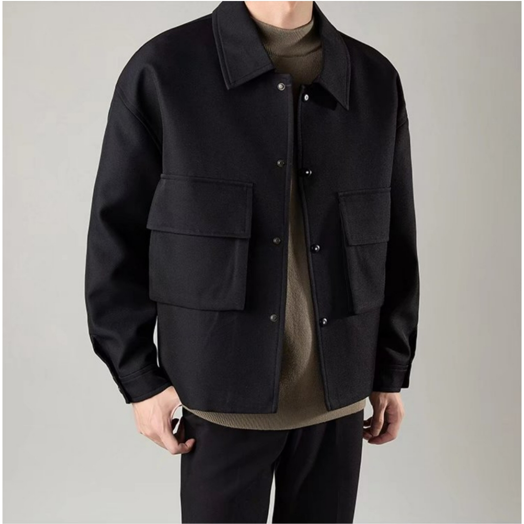 Áo khoác nam len màu 2023 trơn thời trang Hàn Quốc sành điệu cho simple  top áo khoác nam đẹp áo dài tay áo khoác nam bigsize bông Fashion áo jacket nam