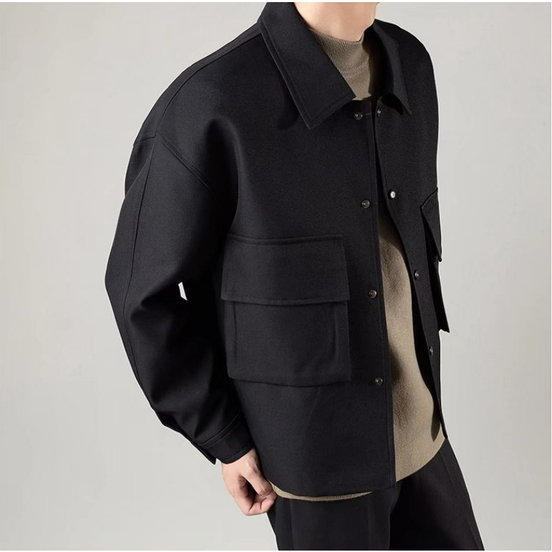 Áo khoác nam len màu 2023 trơn thời trang Hàn Quốc sành điệu cho simple  top áo khoác nam đẹp áo dài tay áo khoác nam bigsize bông Fashion áo jacket nam