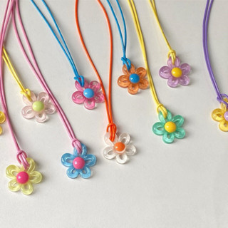 Vòng cổ y2k Mặt Hoa Màu Dễ Thương Phong Cách Hàn Quốc Cho Nữ