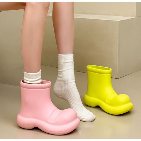 Giày Bốt Cổ Thấp Chống Trượt Không Thấm Nước Màu Sắc Ngọt Ngào