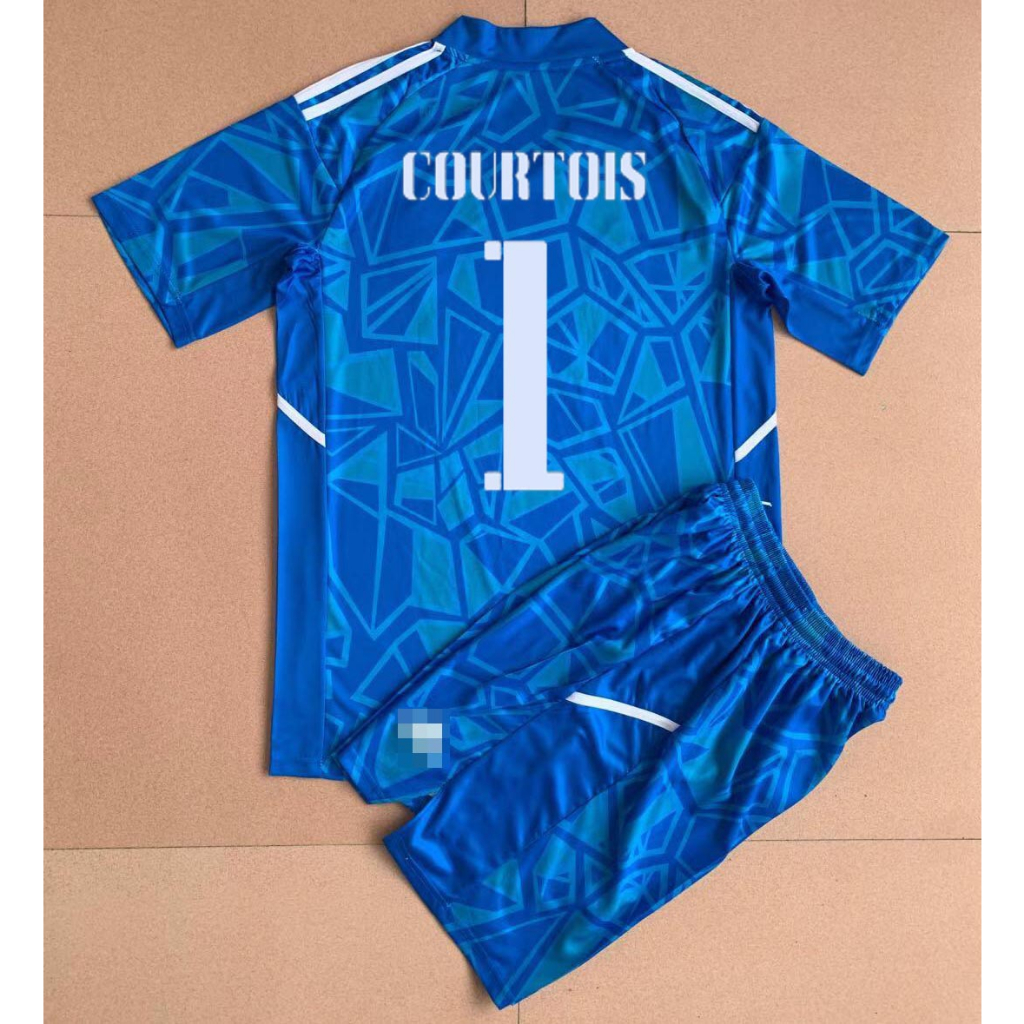 Áo Thun Đá Banh Real Madrid COURTOIS 2023 / 24 Cho Bé 3-15 Tuổi