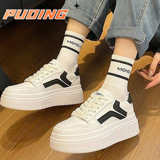 DUOHANZI   Giày Thể Thao Trắng Đế Dày Thời Trang Năng Động Giày Bánh Mì Đế Mềm Cao 3CM Chống Trượt Cho Nữ Giày Thể Thao Thời Trang Cho Nữ Giày Thời Trang Kiểu Dáng Dễ Thương Xinh Xắn Dành Cho Nữ