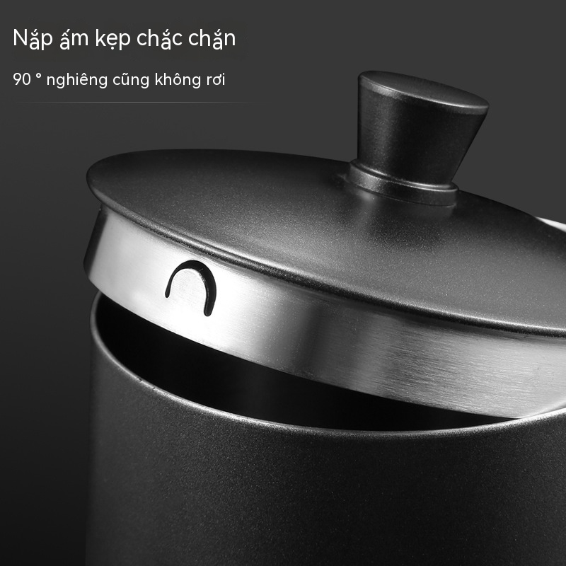 Ấm Pha Cà Phê Bằng Thép Không Gỉ Có Tay Cầm Và Nắp Đậy