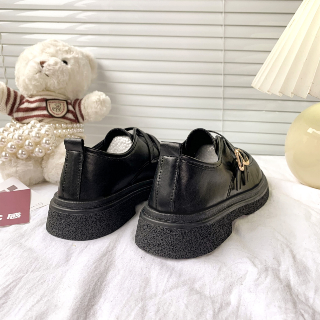 Giày Da Oxford Đế Dày 4cm Phong Cách Retro Anh Quốc Cho Nữ