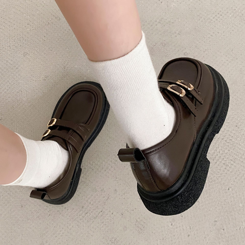 Giày Da Oxford Đế Dày 4cm Phong Cách Retro Anh Quốc Cho Nữ