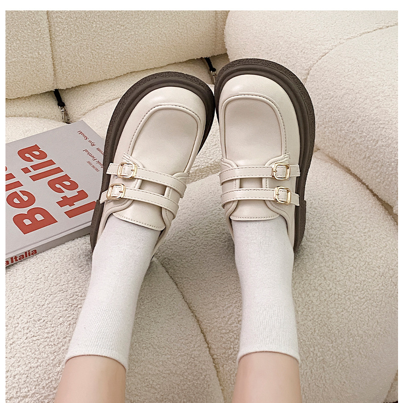 Giày Da Oxford Đế Dày 4cm Phong Cách Retro Anh Quốc Cho Nữ