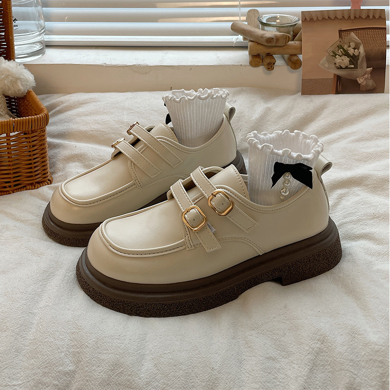 Giày Da Oxford Đế Dày 4cm Phong Cách Retro Anh Quốc Cho Nữ