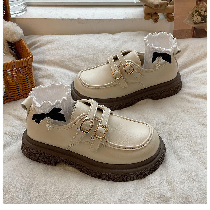 Giày Da Oxford Đế Dày 4cm Phong Cách Retro Anh Quốc Cho Nữ