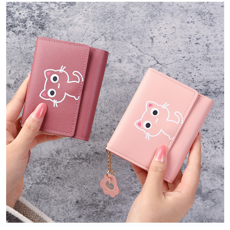 Ví Da Gấp Ba mini Thời Trang Cao Cấp Cho Nữ