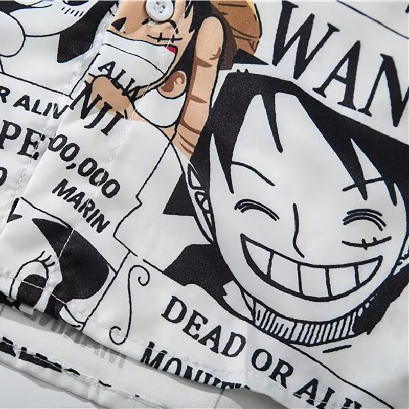 Áo Sơ Mi Tay Ngắn In Hình luffy one piece Phong Cách Hàn Quốc Thời Trang Mùa Hè Cho Nam