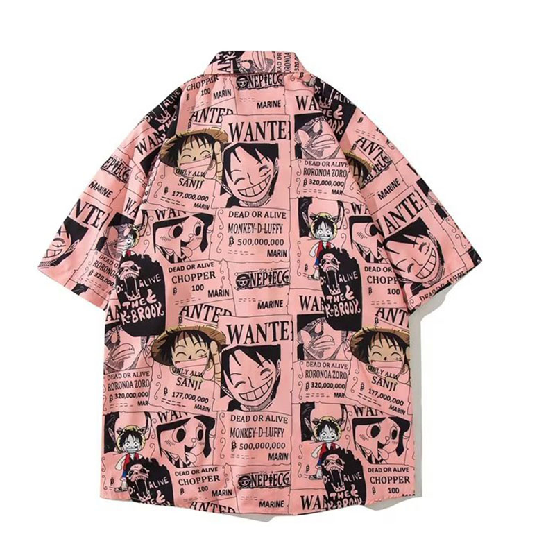 Áo Sơ Mi Tay Ngắn In Hình luffy one piece Phong Cách Hàn Quốc Thời Trang Mùa Hè Cho Nam