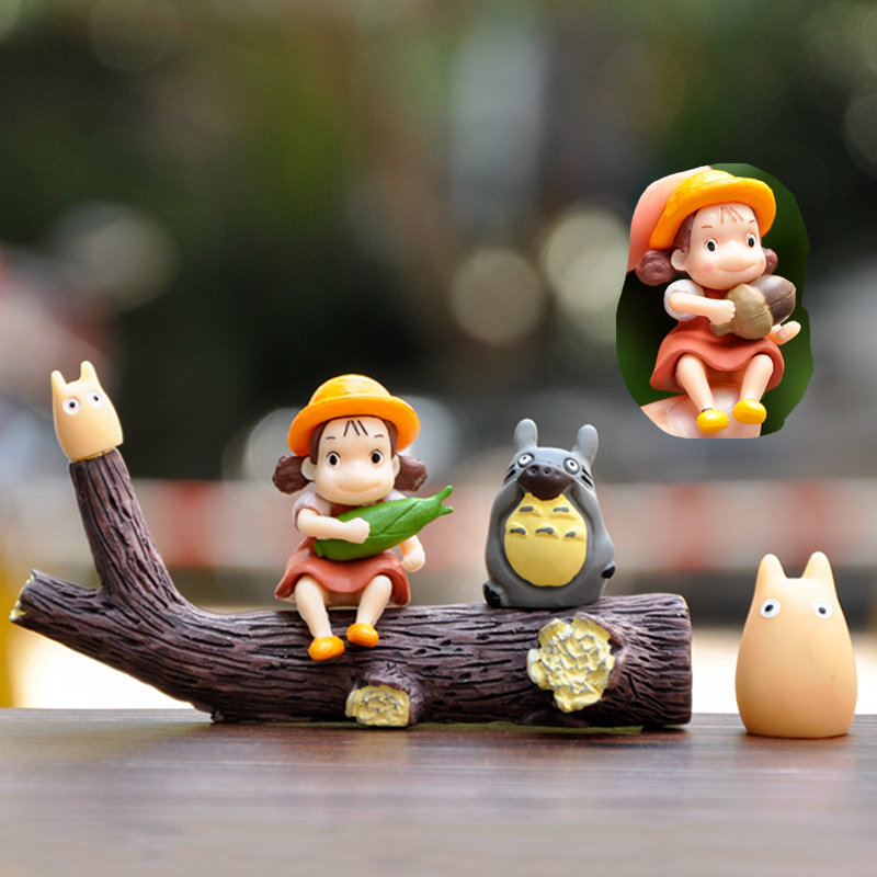 Set 6 Mô Hình Nhân Vật hayao miyazaki studio ghibli totoro mei fairydust mini 1.5-4cm Bằng pvc Trang Trí Bánh Kem