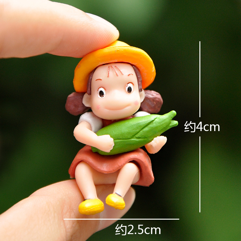 Set 6 Mô Hình Nhân Vật hayao miyazaki studio ghibli totoro mei fairydust mini 1.5-4cm Bằng pvc Trang Trí Bánh Kem