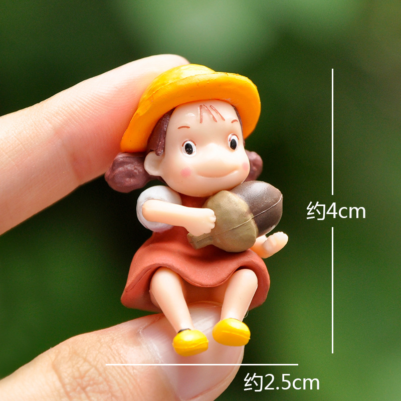 Set 6 Mô Hình Nhân Vật hayao miyazaki studio ghibli totoro mei fairydust mini 1.5-4cm Bằng pvc Trang Trí Bánh Kem