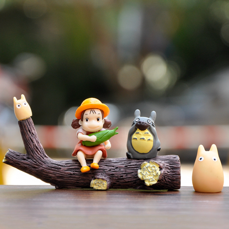 Set 6 Mô Hình Nhân Vật hayao miyazaki studio ghibli totoro mei fairydust mini 1.5-4cm Bằng pvc Trang Trí Bánh Kem