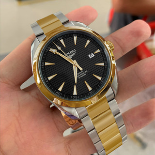 WISHDOIT Đồng hồ nam gốc Chống Nước Quartz tương tự Dây Thép Không Gỉ Thời Trang Cho kinh doanh Nam Authenti Vàng/Đen  Men Watch