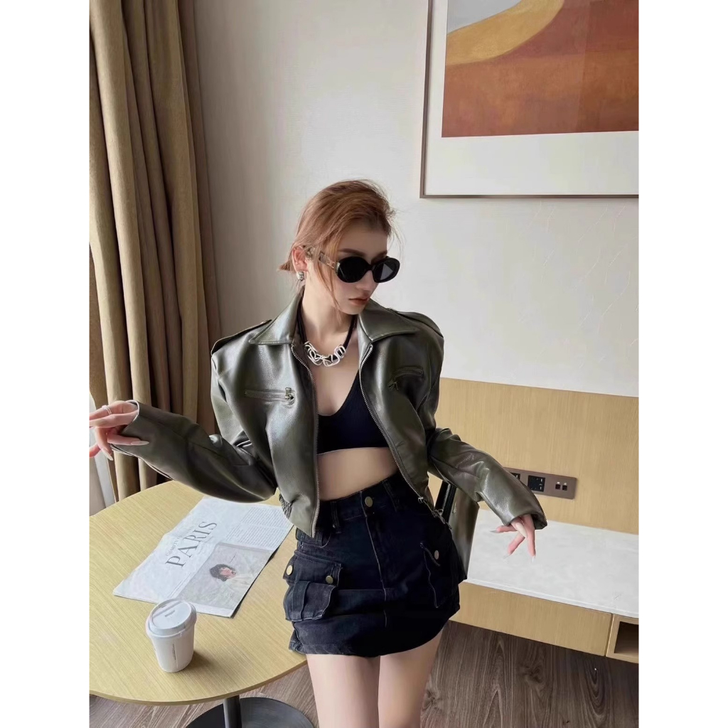 Áo Khoác Da Phong Cách Hàn Quốc Thời Trang Xuân Thu 2023