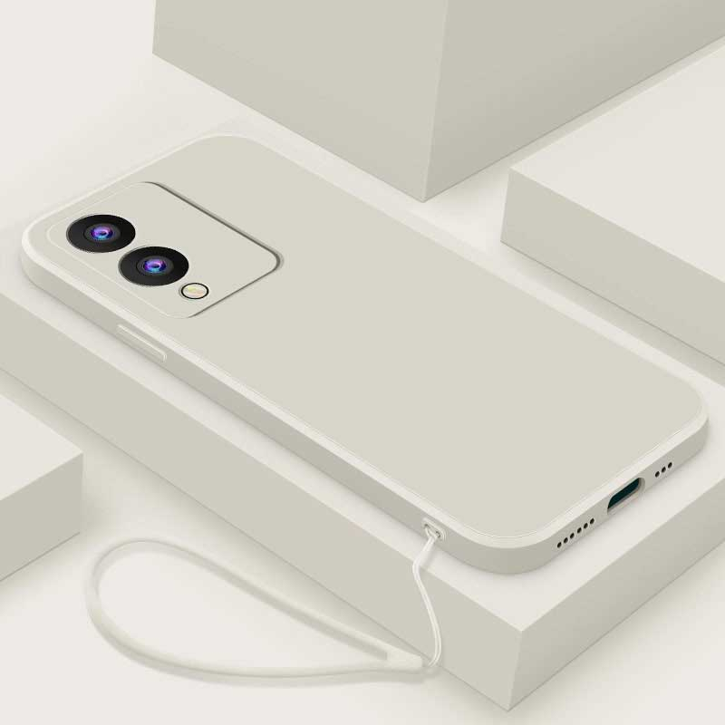 Ôp Điện Thoại tpu Dẻo Viền Vuông Kèm Dây Đeo Tay Thời Trang Cho vivo y17s v25 pro v19 y22 y22s y16 y35 Vỏ