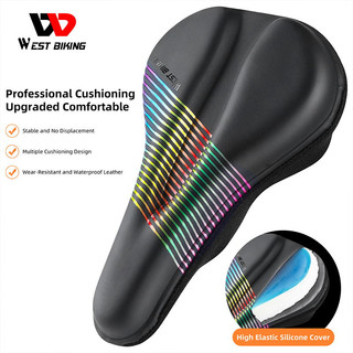 Vỏ bọc yên xe đạp WEST BIKING bằng da PU và xốp silicone mềm mại dày chống trượt Màu sắc rực rỡ