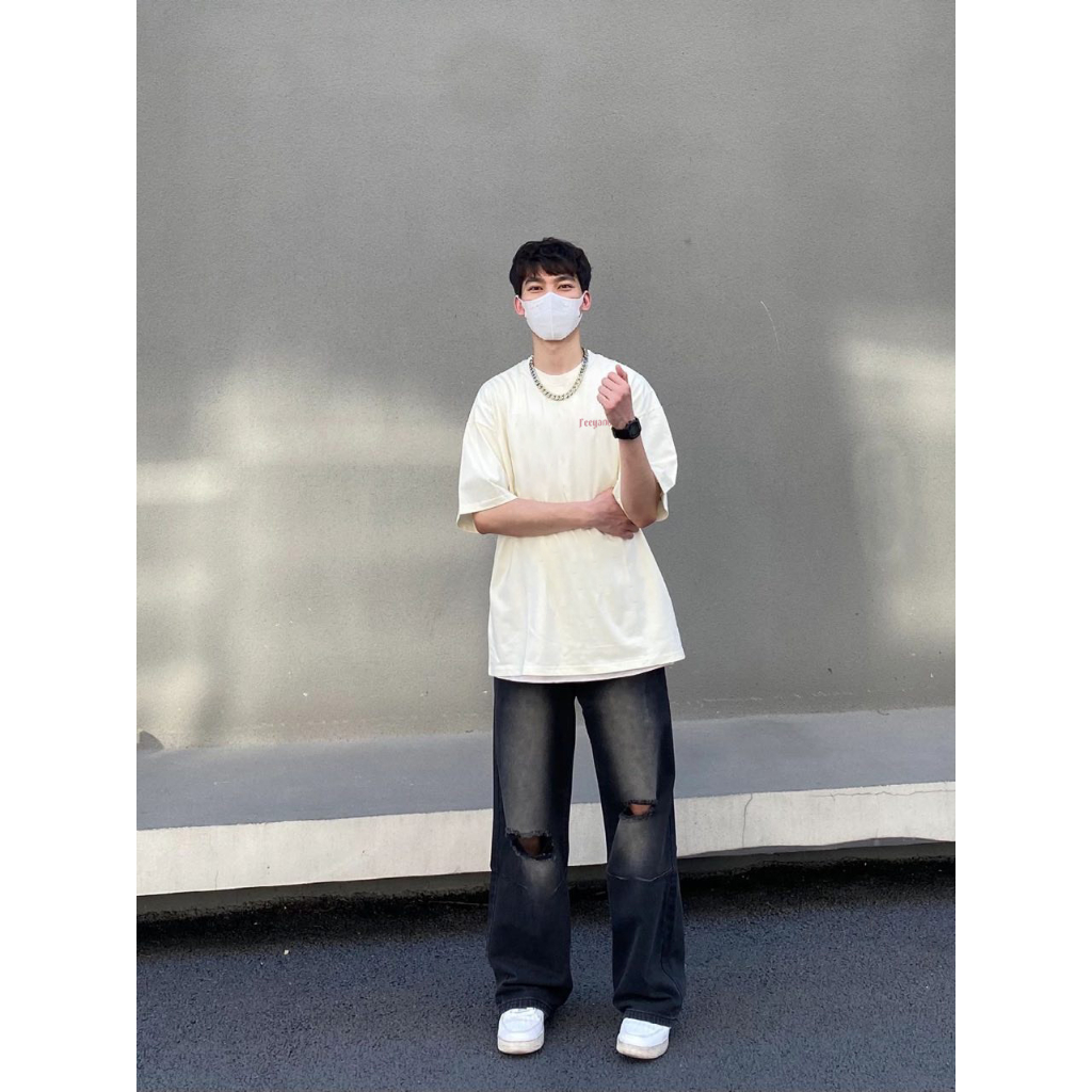 Áo Thun cotton Tay Ngắn Dáng Rộng In Hình Quả Lê Phong Cách hip hop Thời Trang Cho Nam