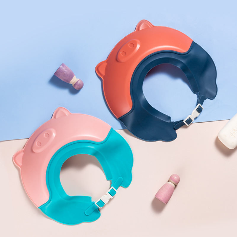 Babyfair. Mũ gội đầu cho trẻ em bảo vệ an toàn có thể điều chỉnh hoạt hình khi tắm bé