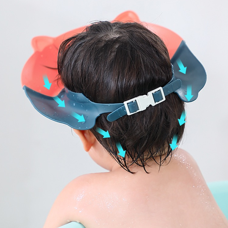 Babyfair. Mũ gội đầu cho trẻ em bảo vệ an toàn có thể điều chỉnh hoạt hình khi tắm bé