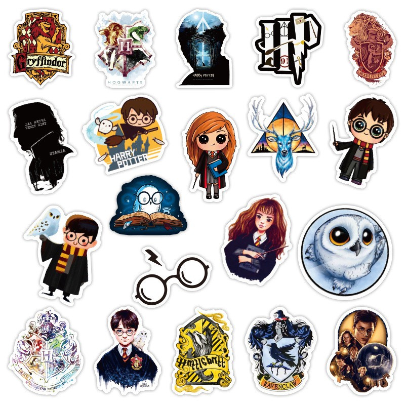 JOJO· Bộ Hình Dán Chống Thấm ⚡️ Harry Potter, 50 tờ/bộ