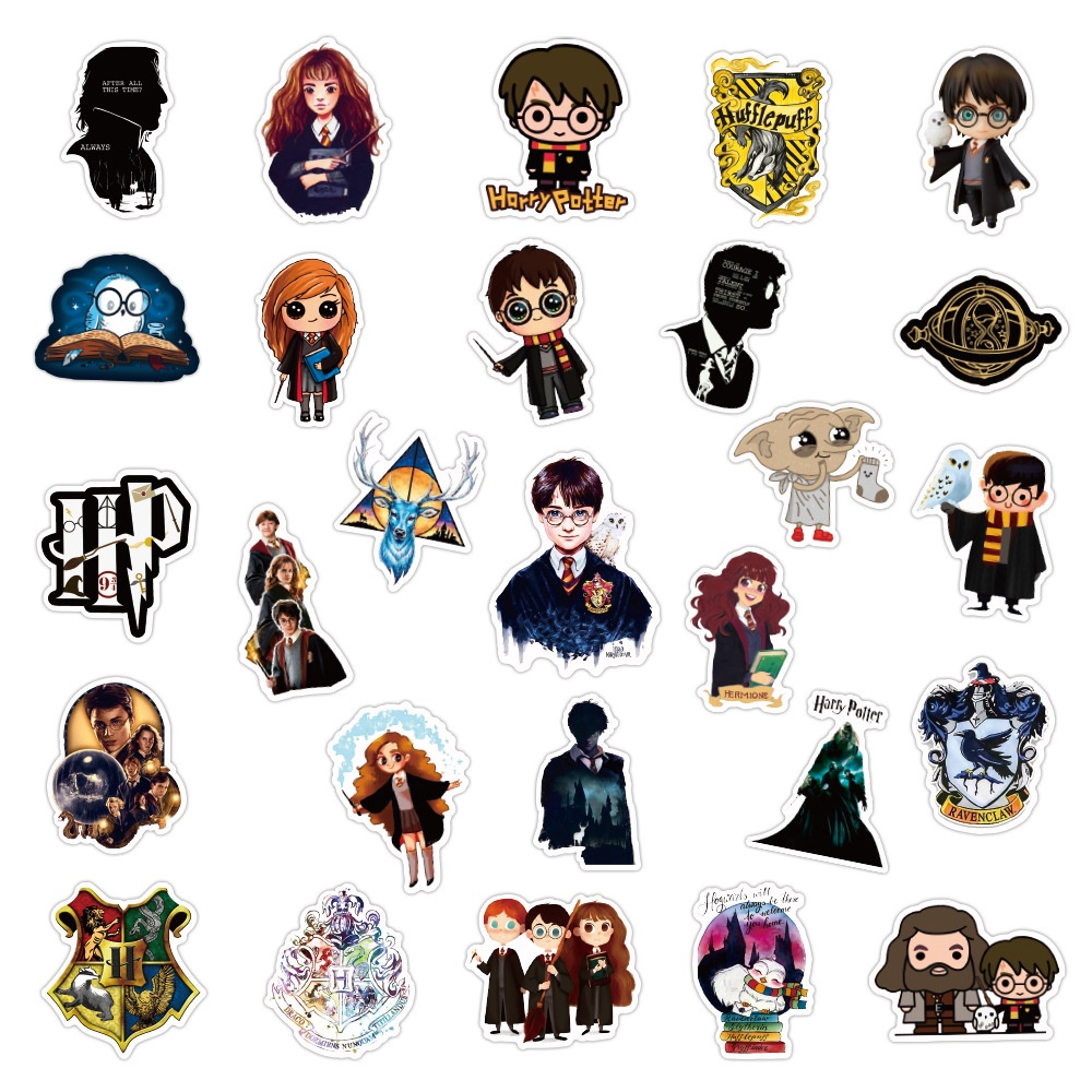 JOJO· Bộ Hình Dán Chống Thấm ⚡️ Harry Potter, 50 tờ/bộ
