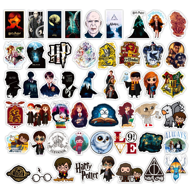 JOJO· Bộ Hình Dán Chống Thấm ⚡️ Harry Potter, 50 tờ/bộ