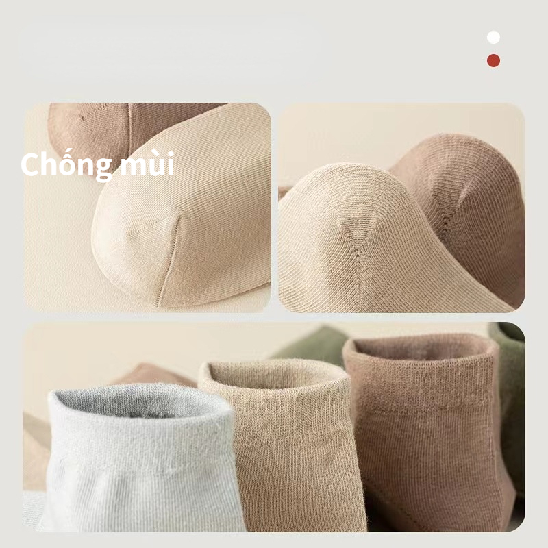 Huizumei Vớ cotton Thấm Hút Mồ Hôi Màu Trơn Dành Cho Cặp Đôi