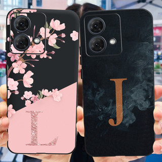 Ôp Điện Thoại Silicon Dẻo Viền Đen Họa Tiết Hoa & Chữ Độc Đáo Cho motorola moto g84 case 2023 moto g84 5g g 84 motog84 Vỏ